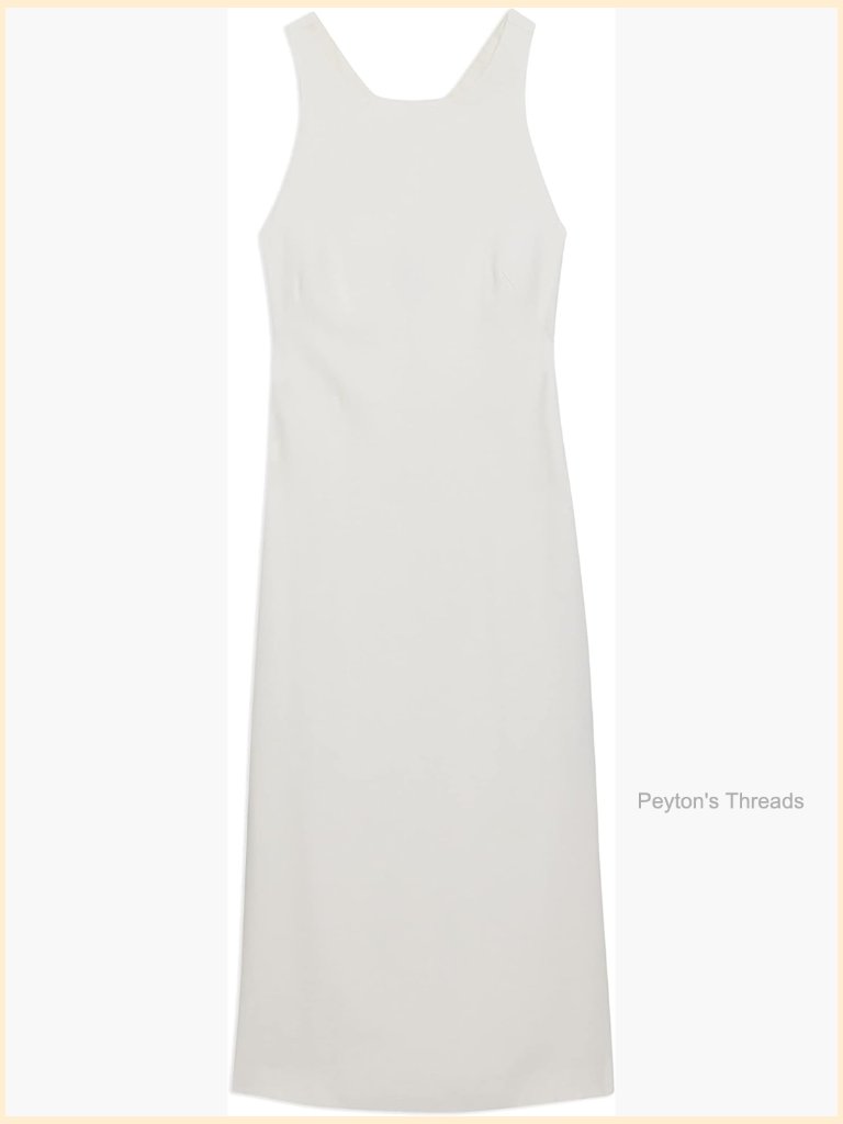 X-Back Midi Dress With High Slit - Fitted Sheath Silhouette